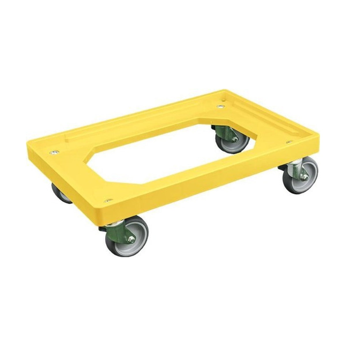 Transportframe - dolly voor kunststof kratten van 600 x 400 mm tot 240 kg Geel