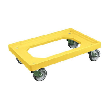 Transportframe - dolly voor kunststof kratten van 600 x 400 mm tot 240 kg Geel