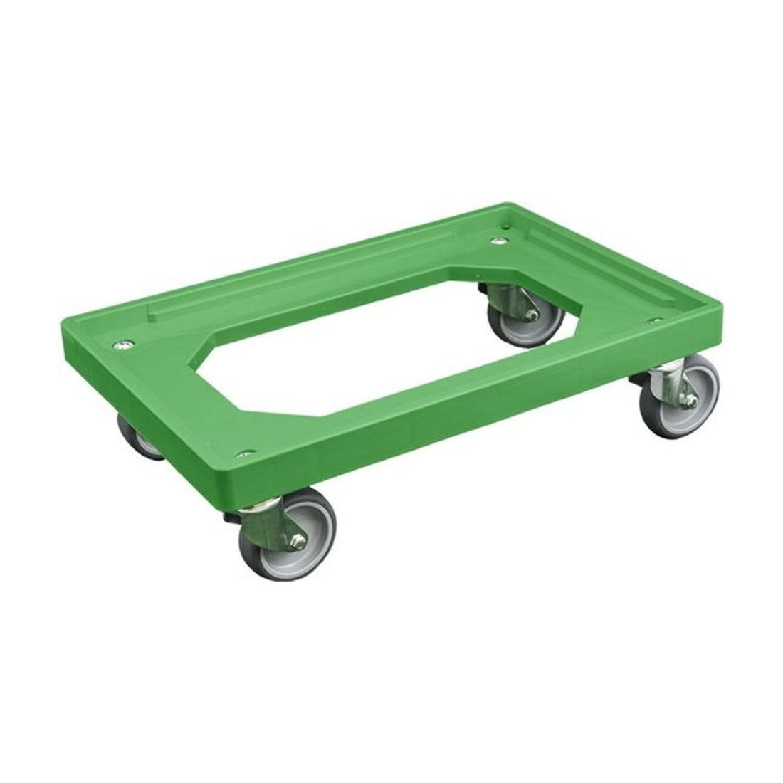 Transportframe / dolly voor kunststof kratten van 600 x 400 mm tot 240 kg Groen