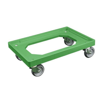Transportframe / dolly voor kunststof kratten van 600 x 400 mm tot 240 kg Groen