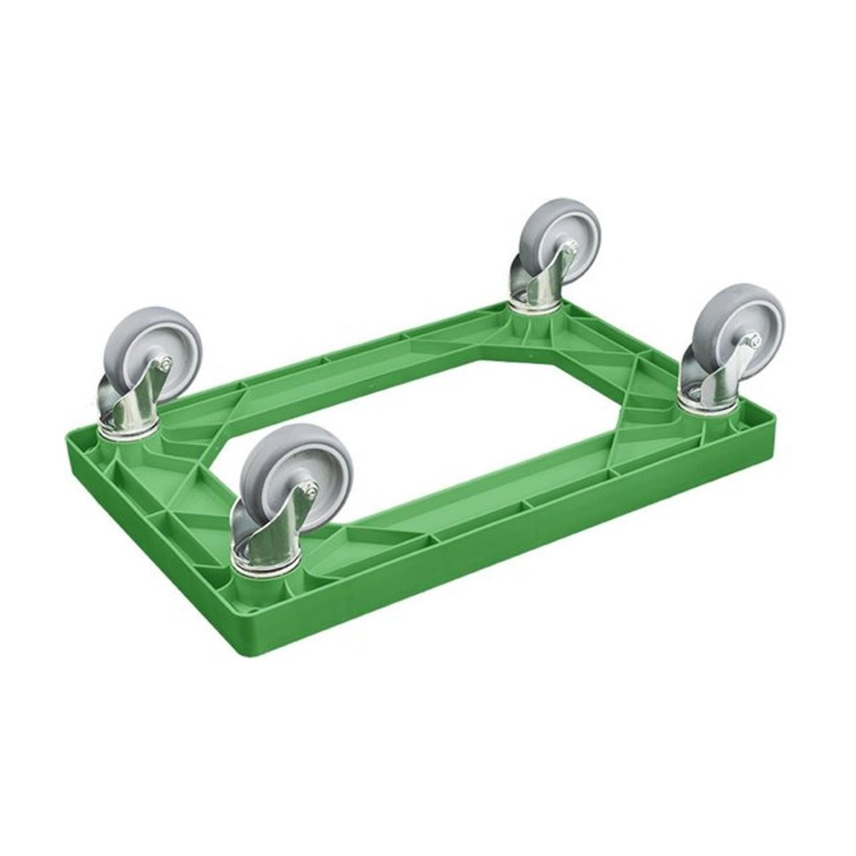 Transportframe / dolly voor kunststof kratten van 600 x 400 mm tot 240 kg Groen