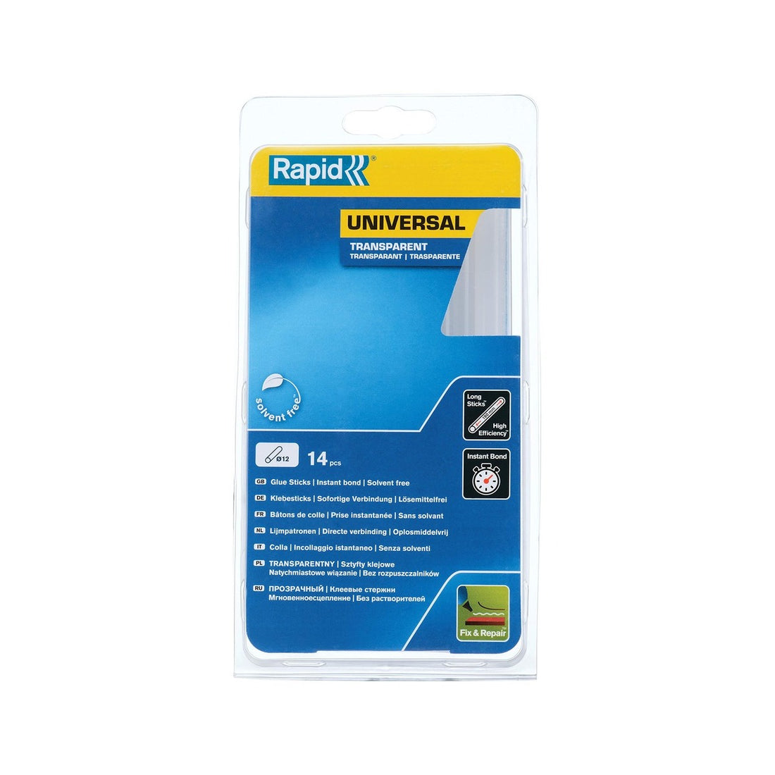 Lijmpatronen universeel transparant Ø 11 - 12 x 190 mm 14 St., Box