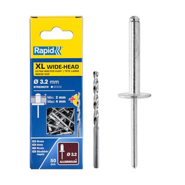 Blindklinknagels XL Ø 3,2 x 8 mm incl. Boor 50 st., Box