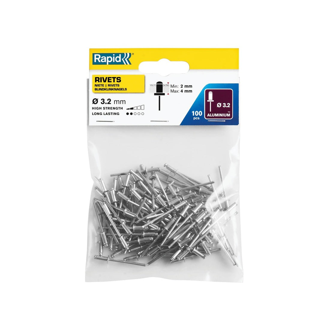 Blindklinknagels Standaard Ø 3,2 x 8 mm 100 st., Zak