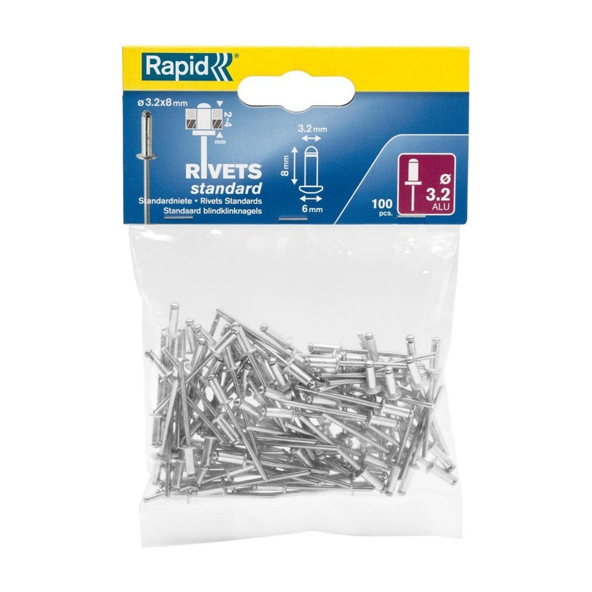 Blindklinknagels Standaard Ø 3,2 x 8 mm 100 st., Zak