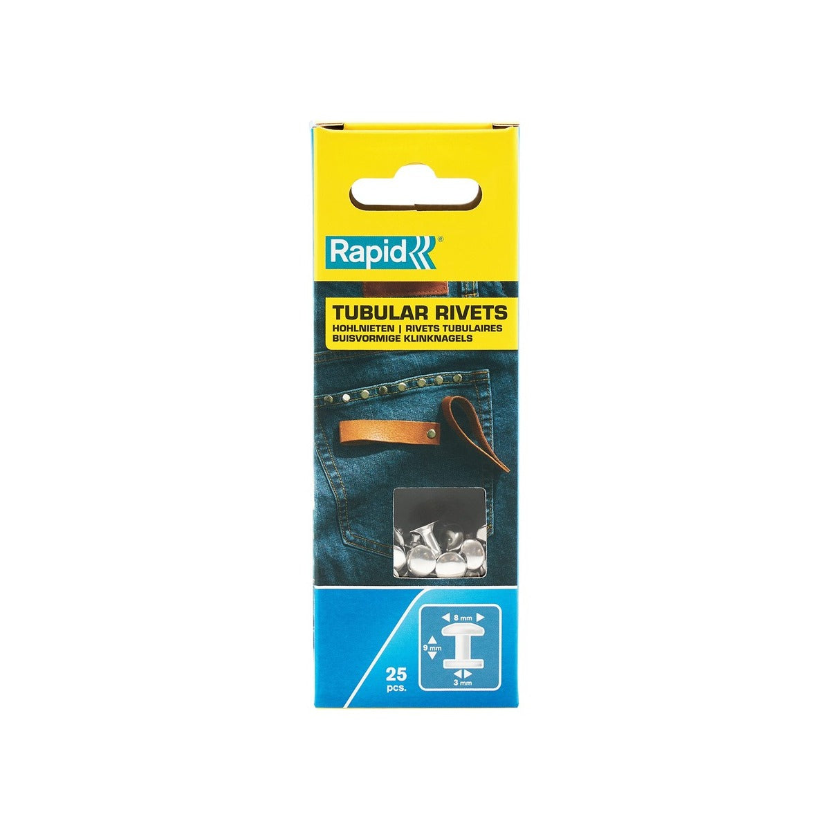 Buisvormige Klinknagels 8 x 3 x 9 mm, 25 st., Box
