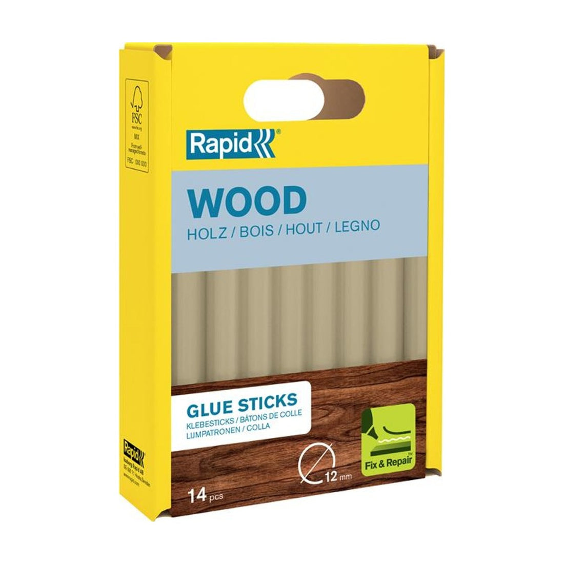 Hout Lijmpatronen Ø12x94mm 14 St., Box