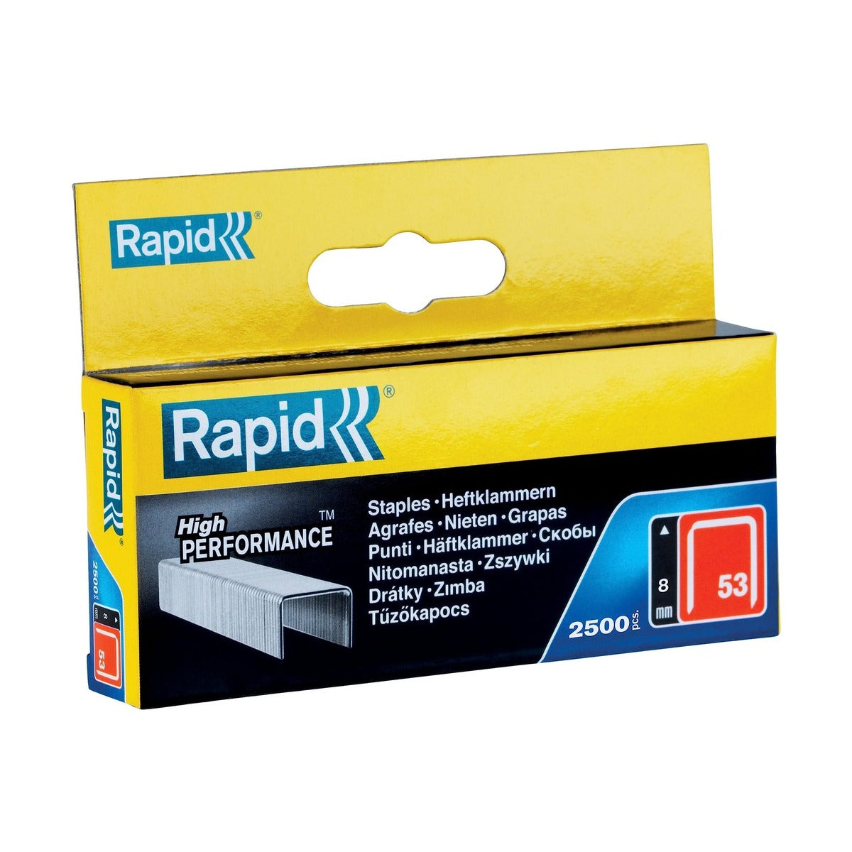 Rapid Nieten voor Tacker Type 53, 8mm Nietjes, 2.500 St., Dundraadnieten voor Hout en Stof