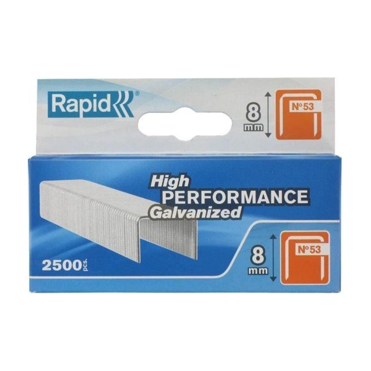 Rapid Nieten voor Tacker Type 53, 8mm Nietjes, 2.500 St., Dundraadnieten voor Hout en Stof
