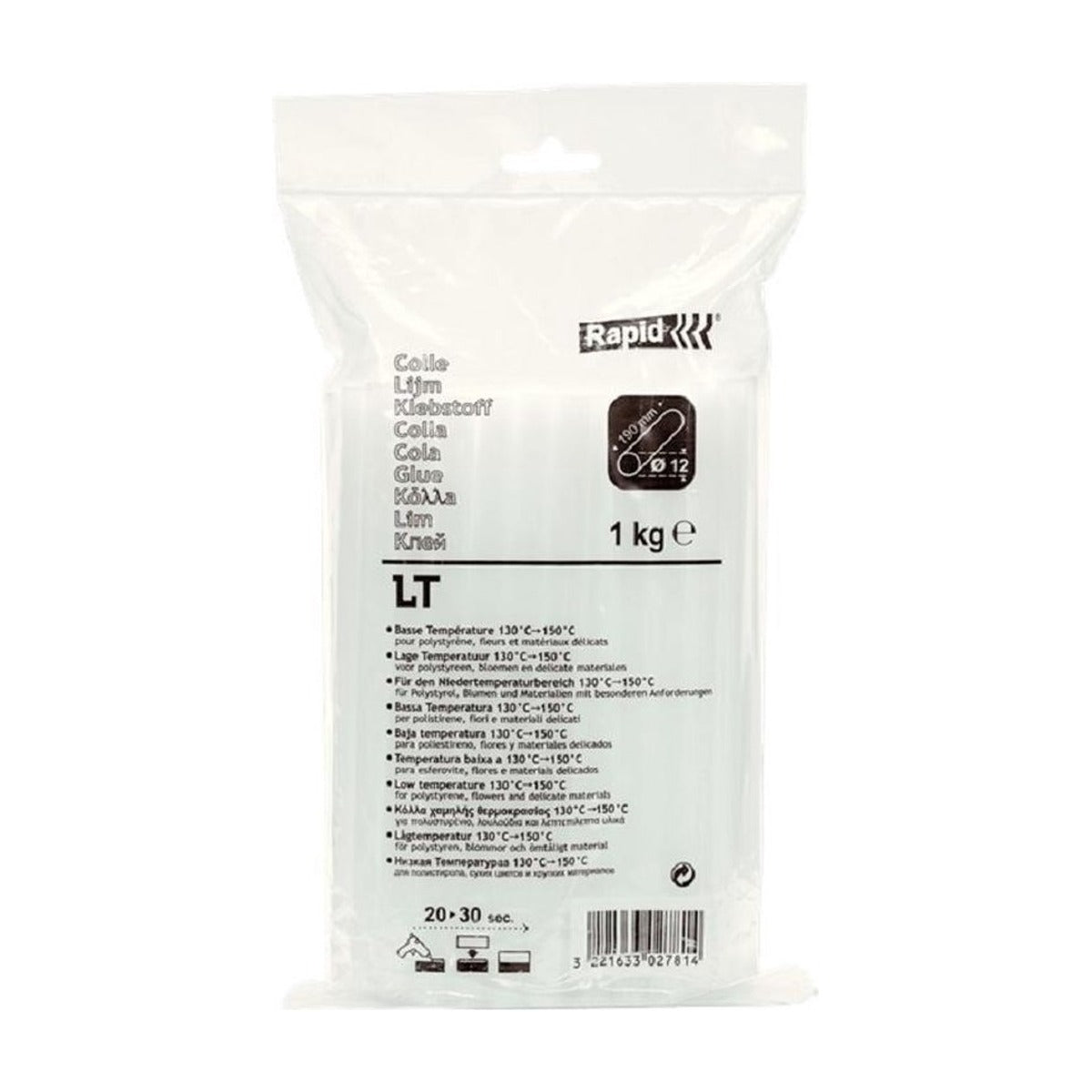 Lijmpatronen LT transparant Ø 11 - 12 x 190 mm 1,0 kg, Zak