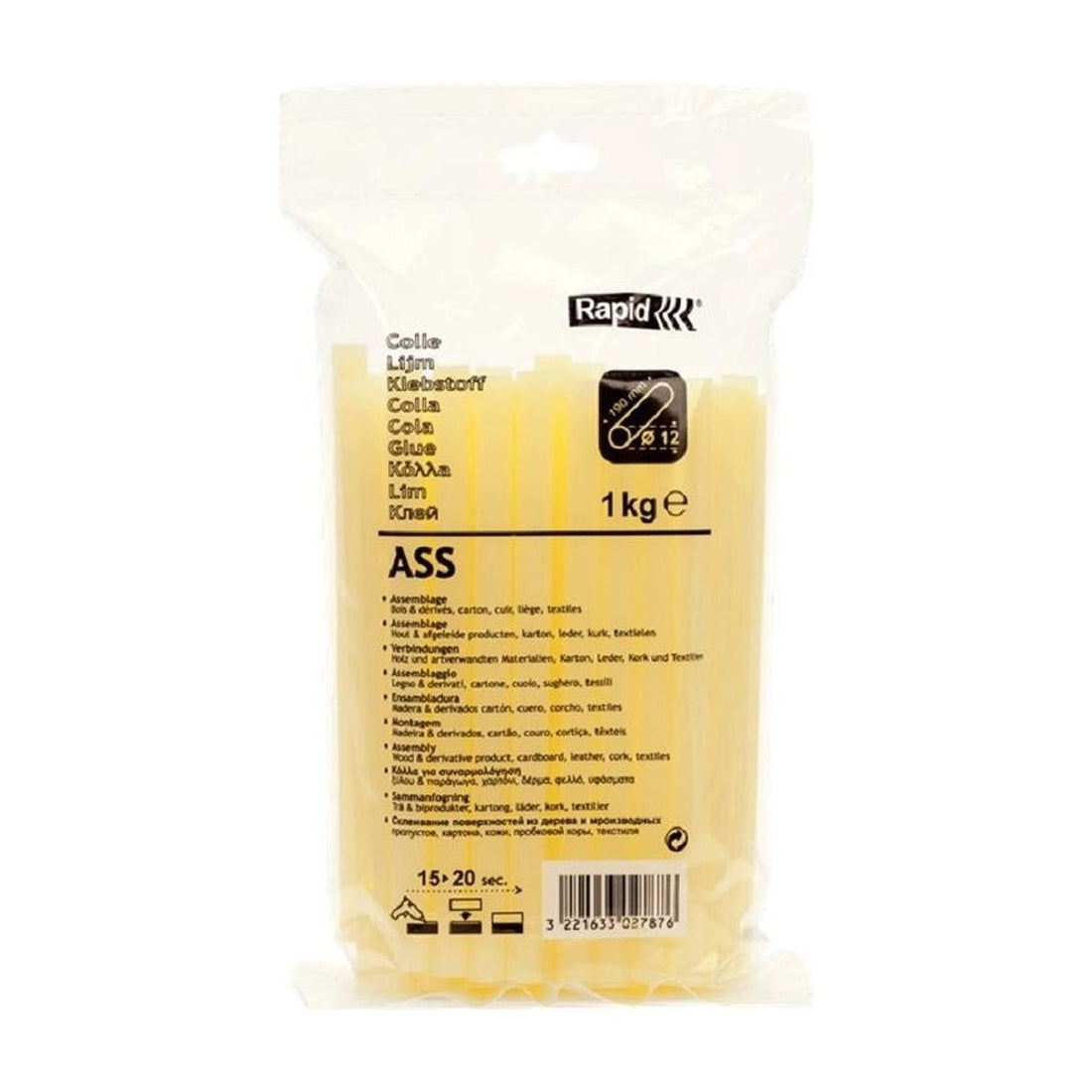 Lijmpatronen ASS Ø 11 - 12 x 190 mm 1,0 kg, Zak