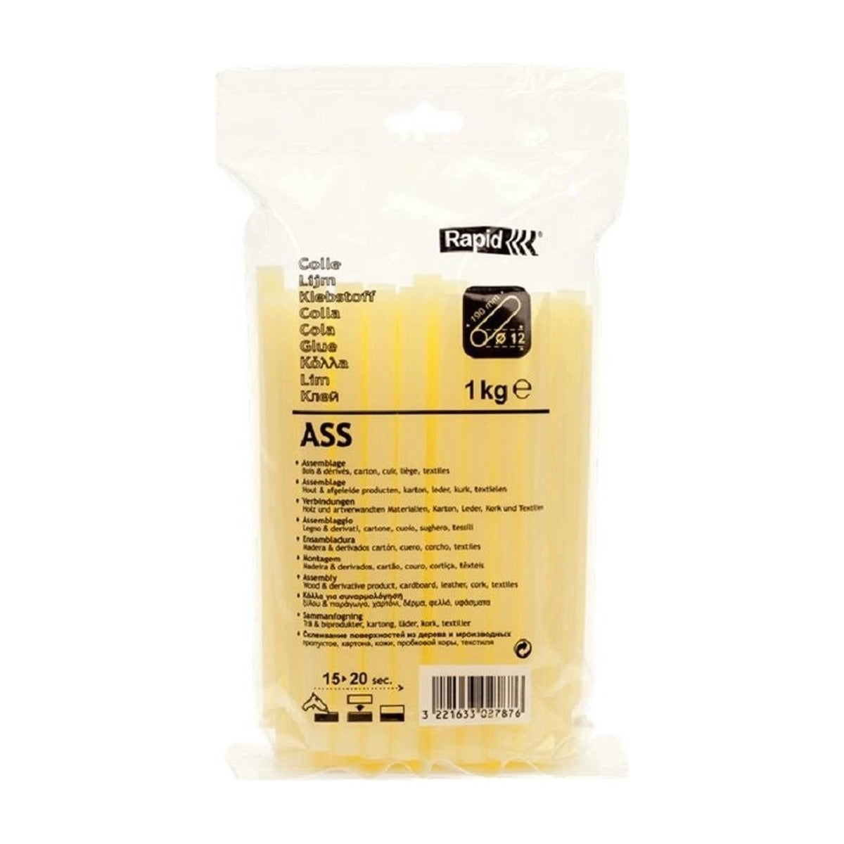 Lijmpatronen ASS Ø 11 - 12 x 190 mm 1,0 kg, Zak