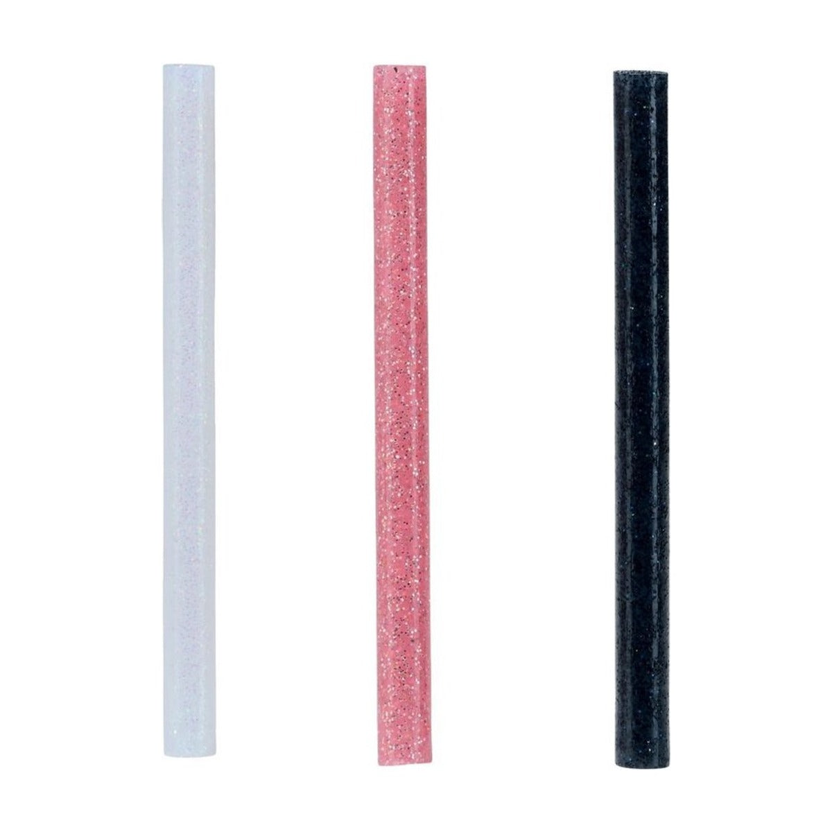 Lijmpatronen Glitter (wit,zwart,rose) Ø7x90mm 36 St., Box