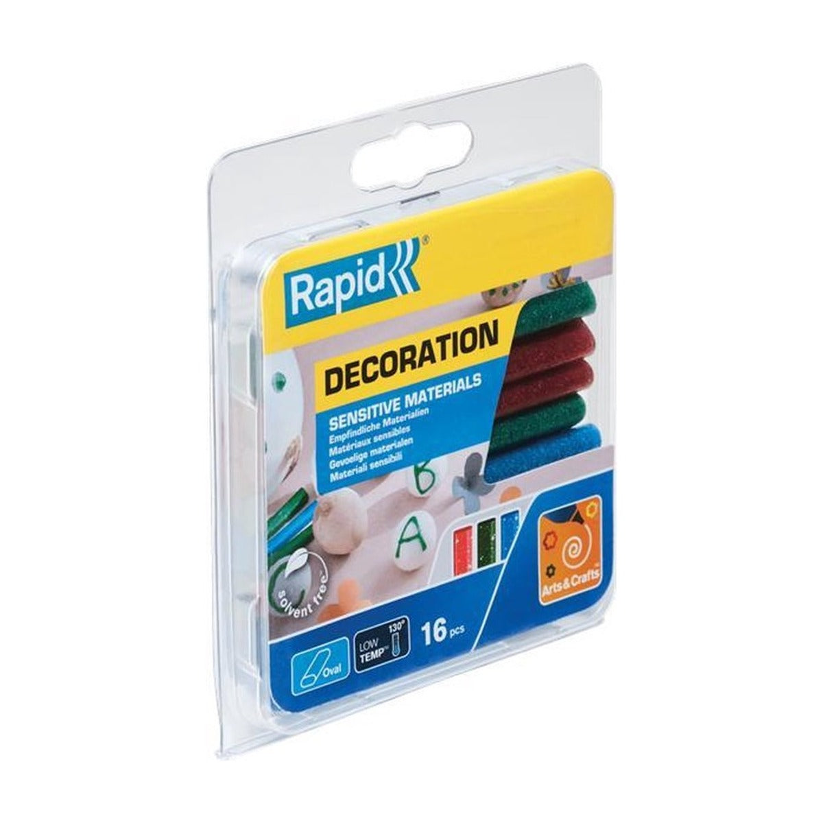 Lijmpatronen Glitter (rood, groen, blauw) Ø 9 ovaal x 94 mm 16 St, Box