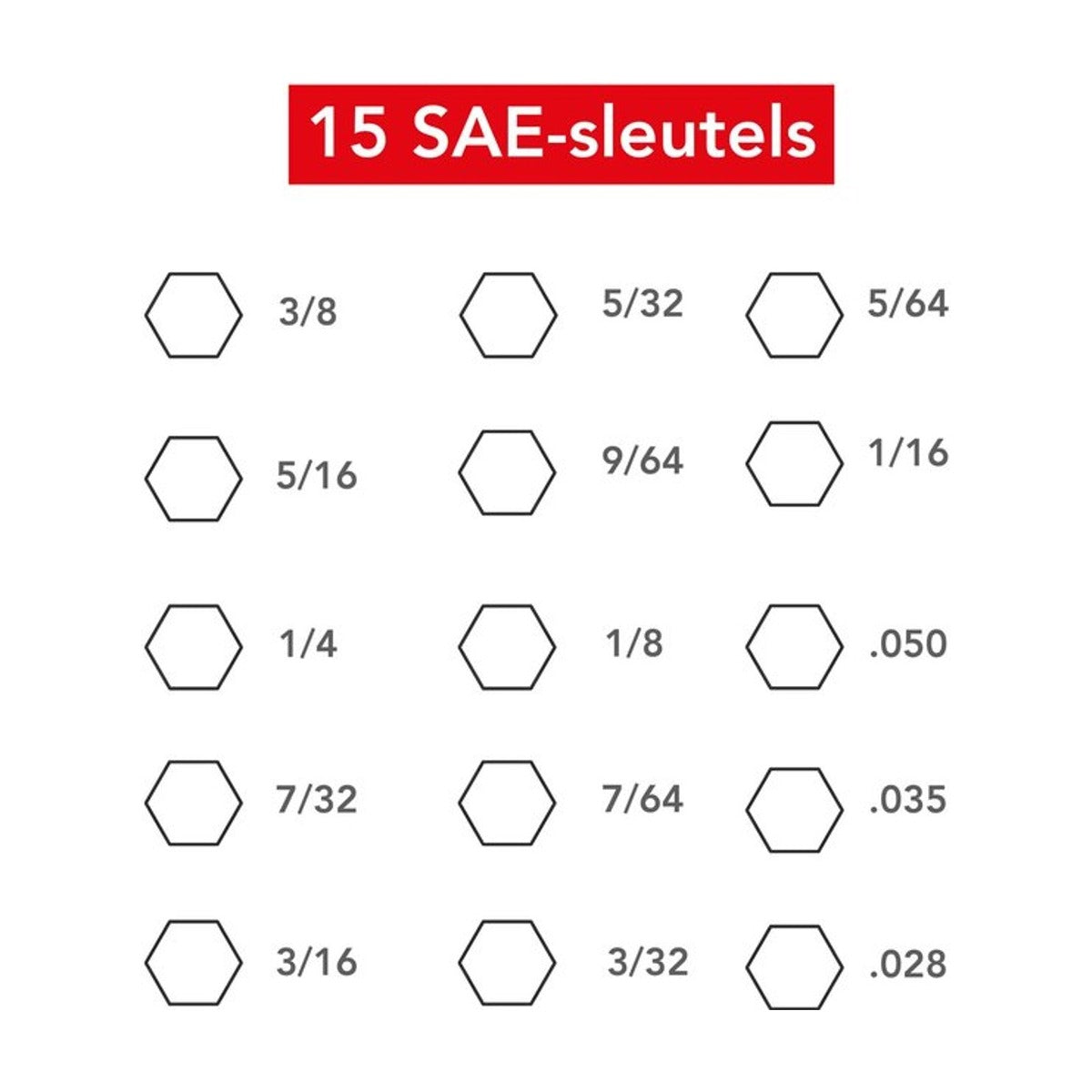SAE-M INBUSSLEUTELSET - 30-DELIG