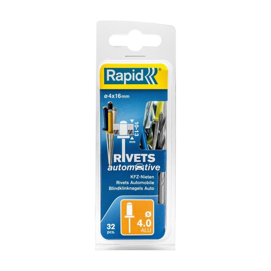 Blindklinknagels 4 Kleuren Ø 4 x 16 mm incl. Boor 32 st., Box
