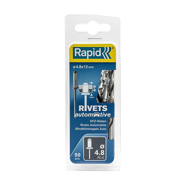 Rapid Automotive Rapid Blindklinknagels 4.0 x 12 mm. 50 stuks + boor