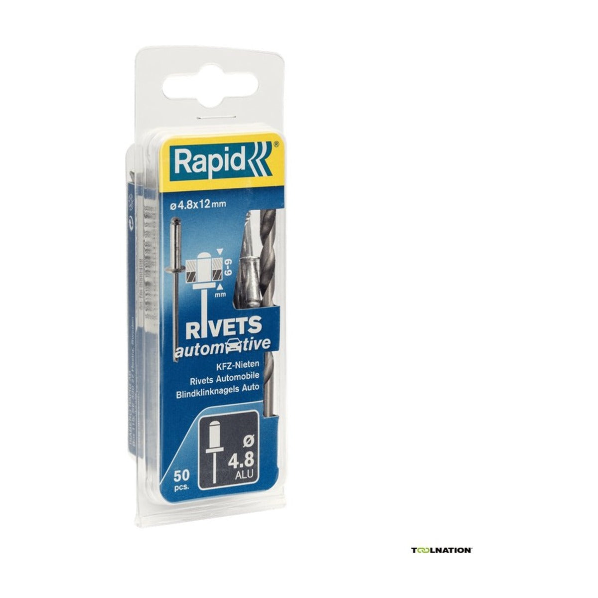 Rapid Automotive Rapid Blindklinknagels 4.8 x 12 mm. 50 stuks + boor