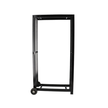Esschert design Houtopslag met wielen L Staal Zwart