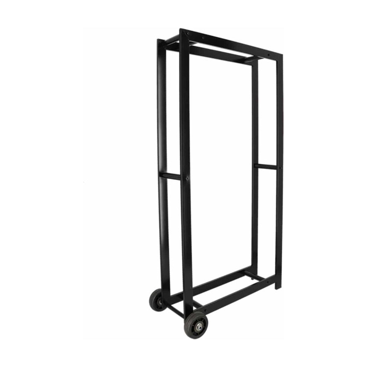 Esschert design Houtopslag met wielen L Staal Zwart