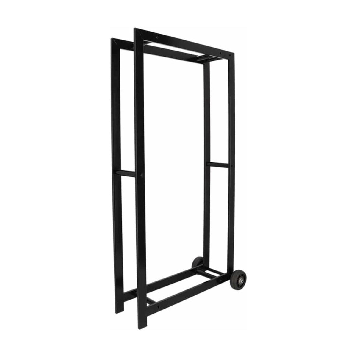 Esschert design Houtopslag met wielen L Staal Zwart