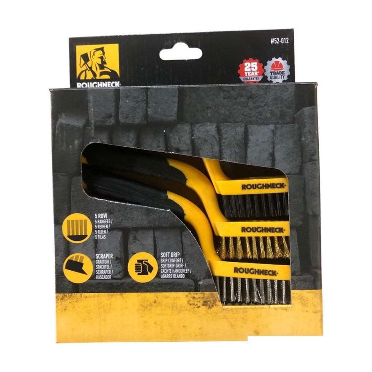 Roughneck Draadborstelset 3-delig (Nylon, RVS en Messing)