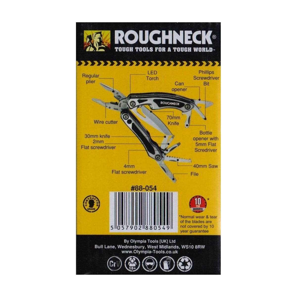 Roughneck Multi-Tool met LED-licht en 13 functies