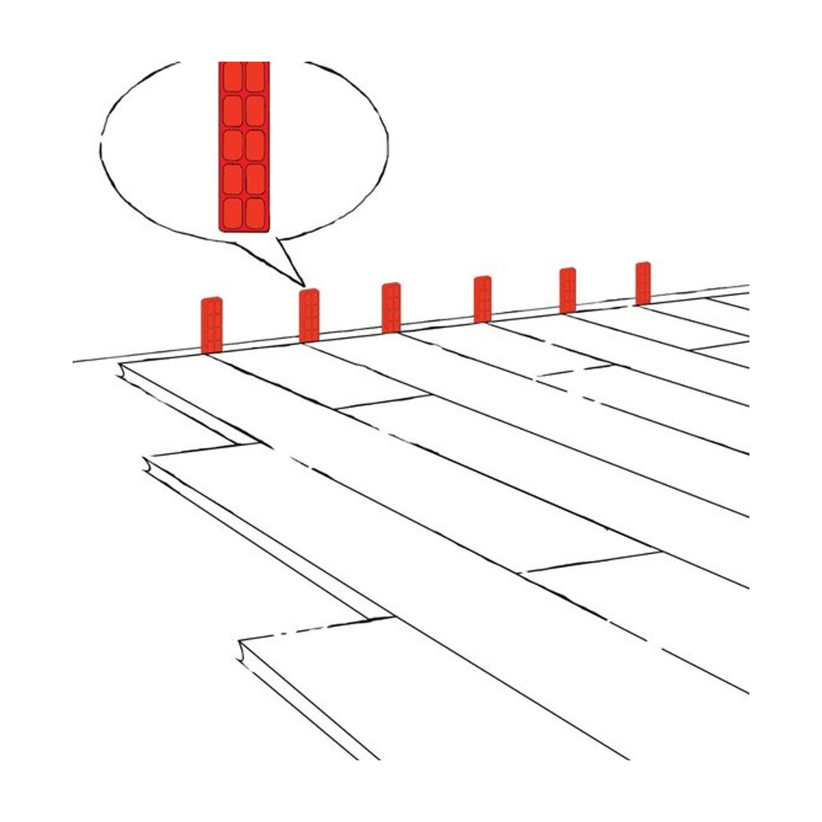 Broadfix afstandhouders 100x28 mm 1-6 mm plat 60 stuks