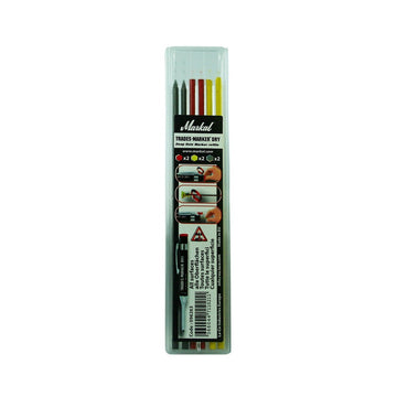 Markal Stiftgrafiet , Grafietstiften, set (2 grafiet, 2 rood, 2 geel)