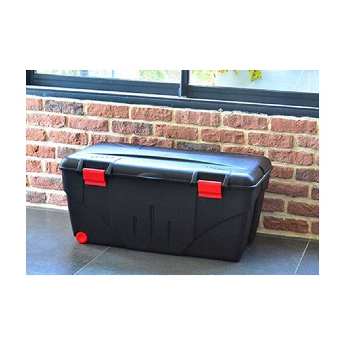 Power Tower TRAFIC BOX 110 L scharnierend deksel met clipsluiting. 2 wielen.