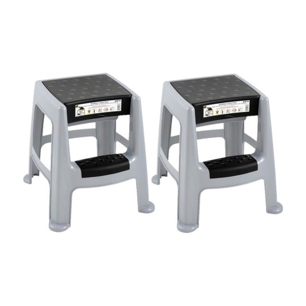 Power Tower krukje met 2 treden, opberggedeelte en anti-slip poten. EN14183