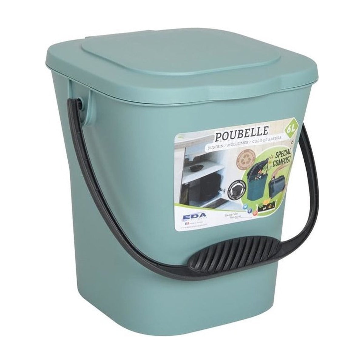 Power Tower compost emmertje met deksel 6 liter Antraciet