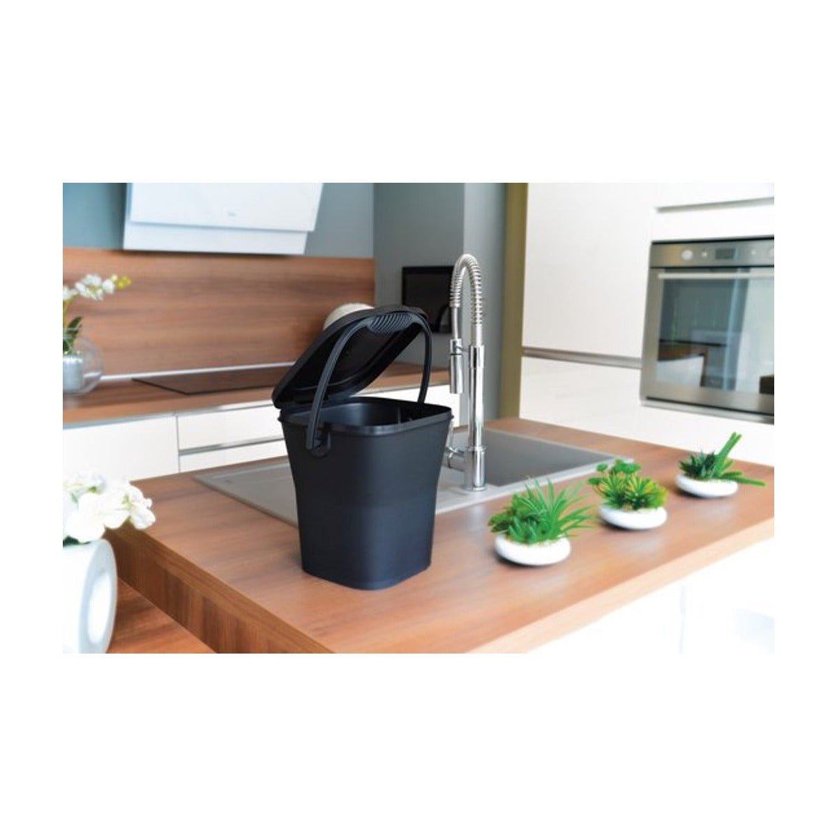 Power Tower compost emmertje met deksel 6 liter Antraciet