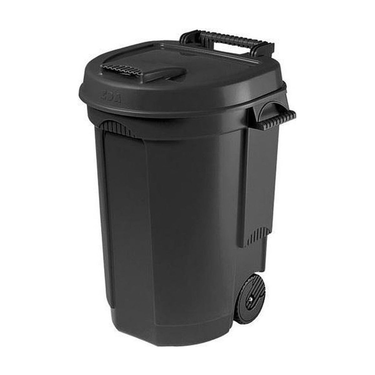 Power Tower vuilnisemmer 110 liter met deksel en wielen zwart