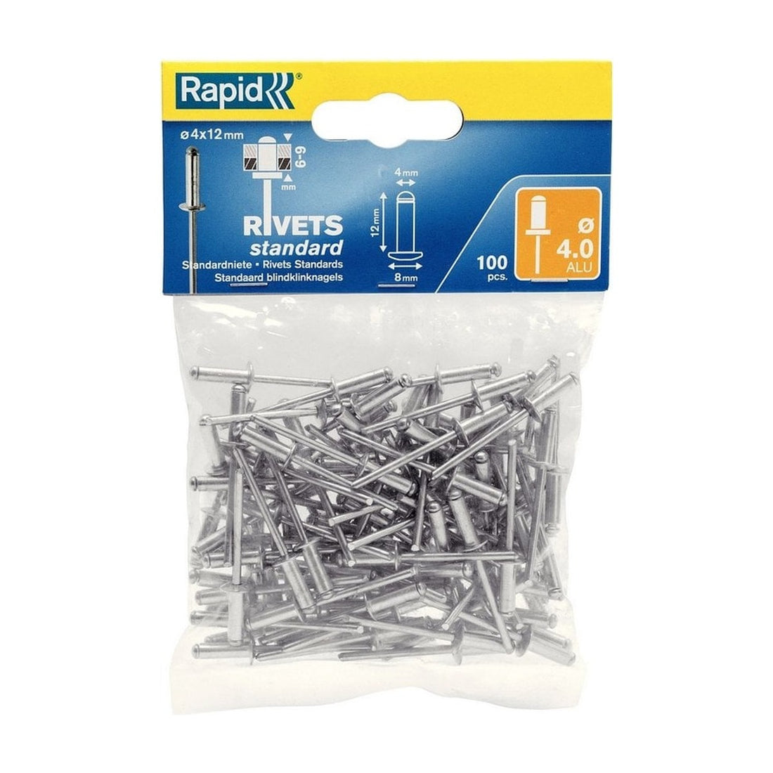 Blindklinknagels Standaard Ø 4 x 12 mm 100 st., Zak