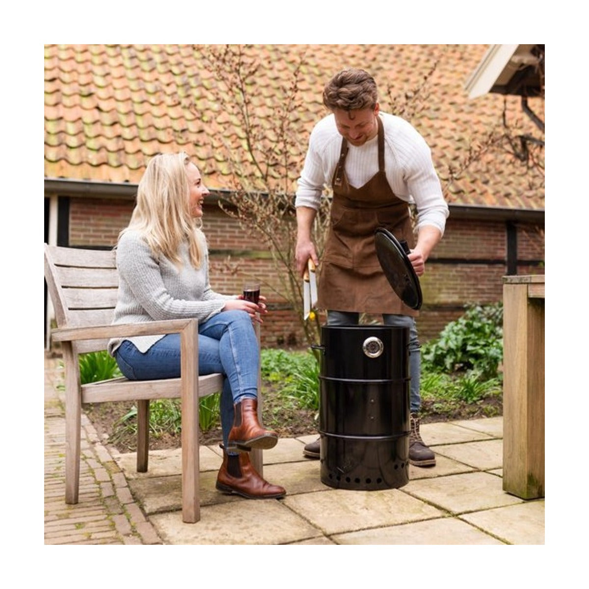 Esschert Design  - Barbecue schort - buffelleer - bruin