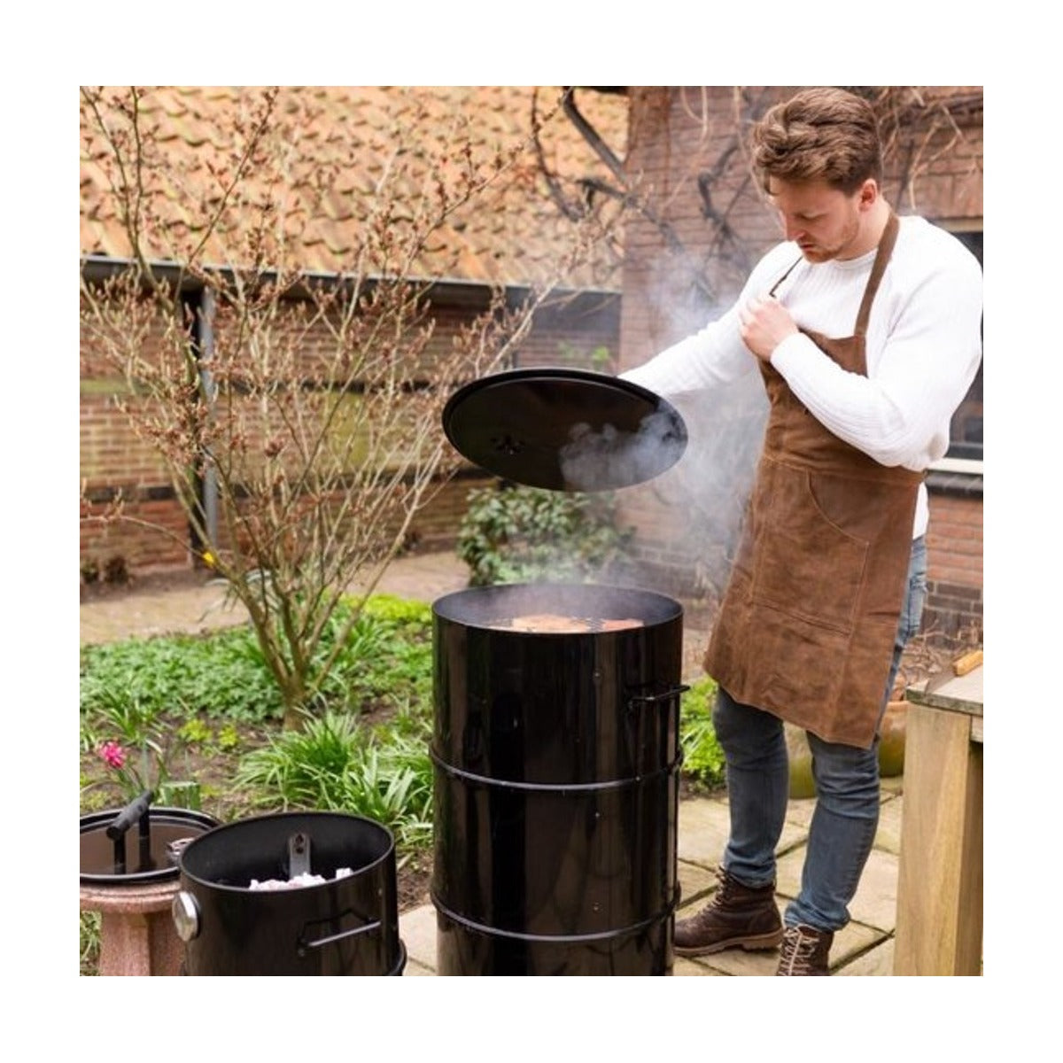 Esschert Design  - Barbecue schort - buffelleer - bruin