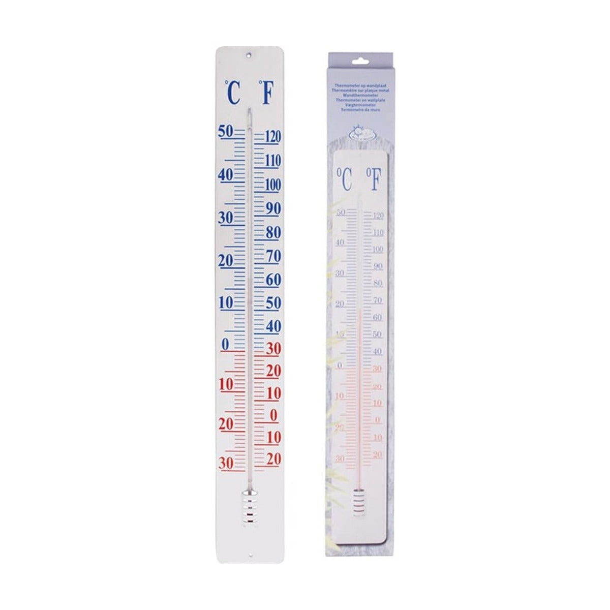 Esschert Design thermometer op wandplaat 90 cm