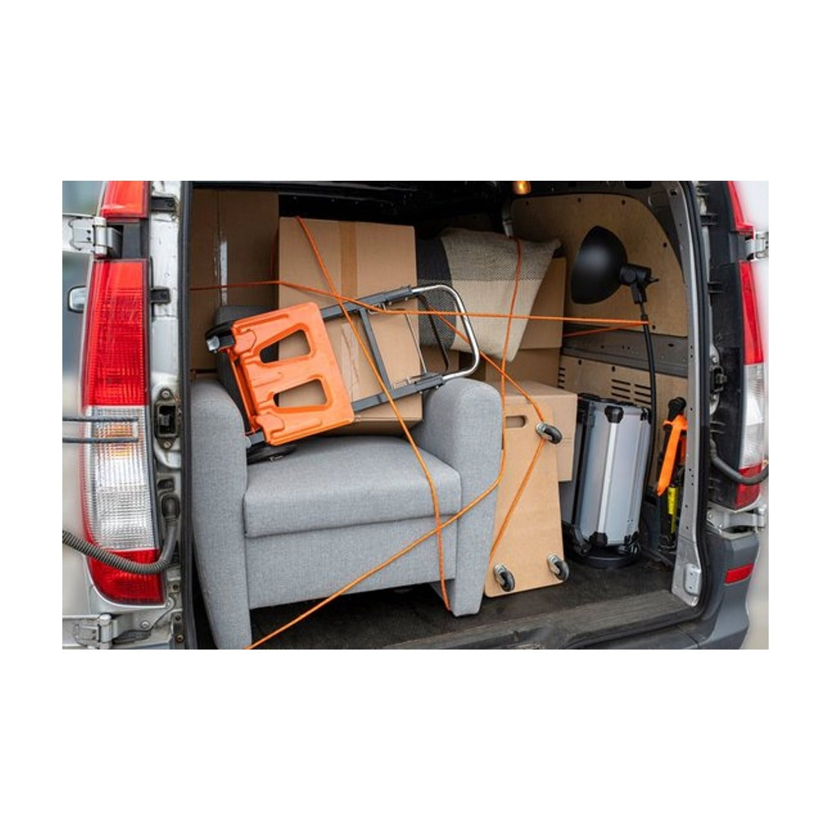 BLACK+DECKER Spantouw met Oproller - Sjortouw 15 Meter - 8MM - Nylon - Oranje