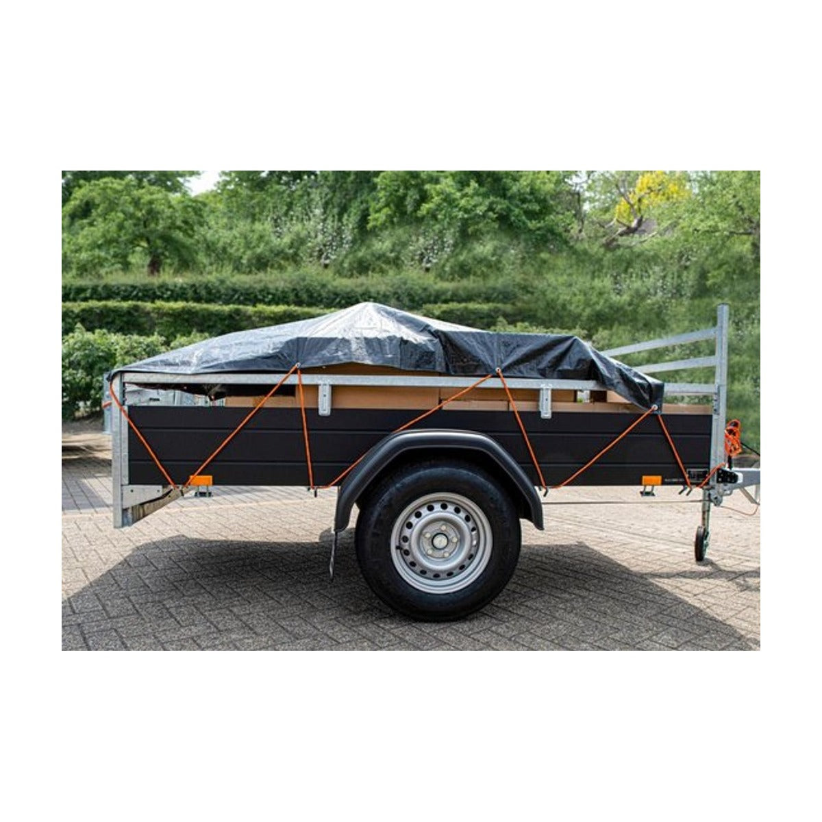 BLACK+DECKER Spantouw met Oproller - Sjortouw 15 Meter - 8MM - Nylon - Oranje