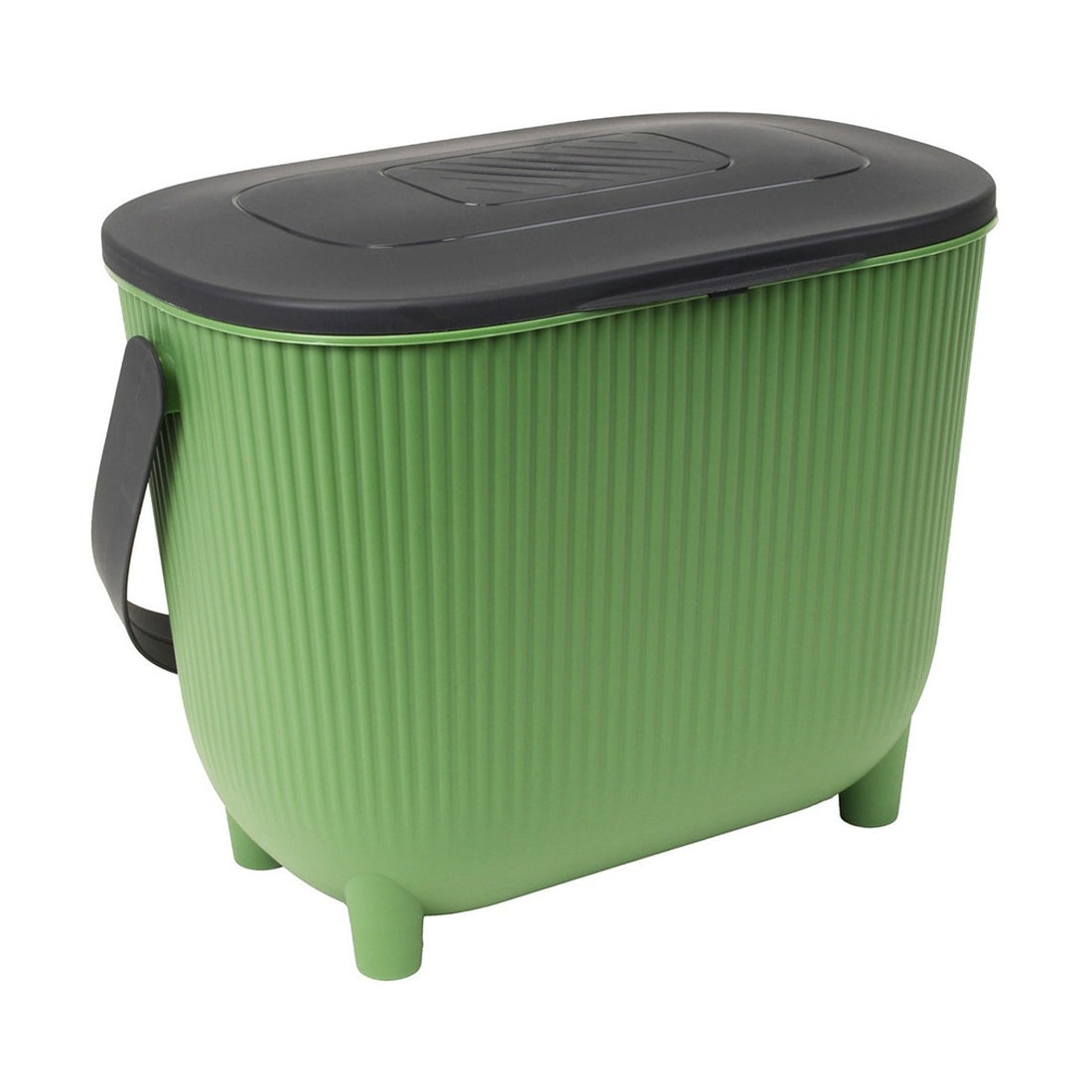 EDA Compostemmer 10 Liter – Design Keukenafvalemmer met Deksel en Koolstoffilter – Cactus/Antraciet