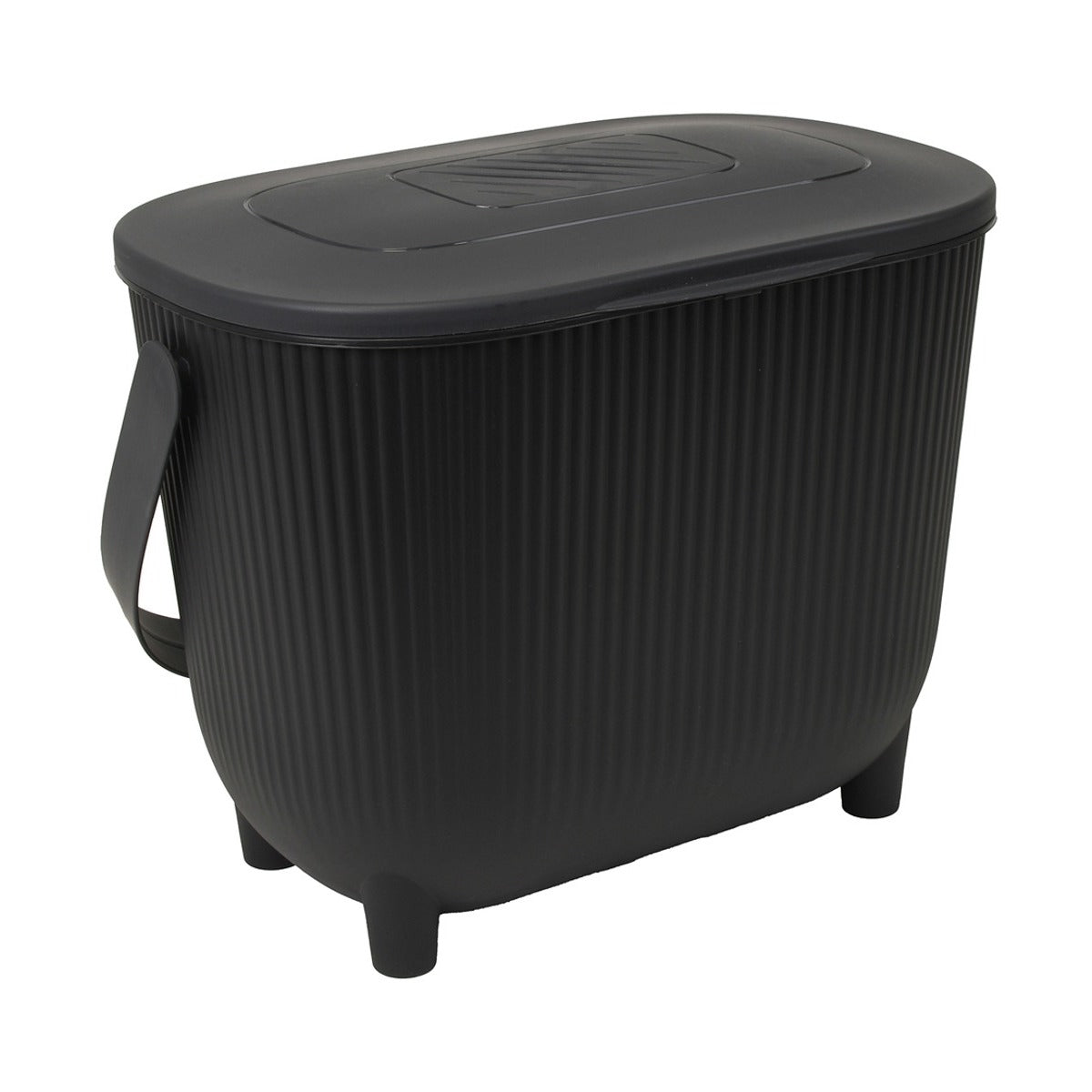 EDA compost design emmer met deksel en filter 10 liter Zwart/Antraciet