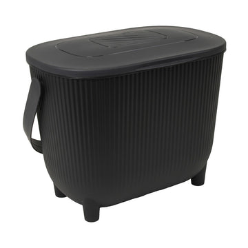 EDA compost design emmer met deksel en filter 10 liter Zwart/Antraciet