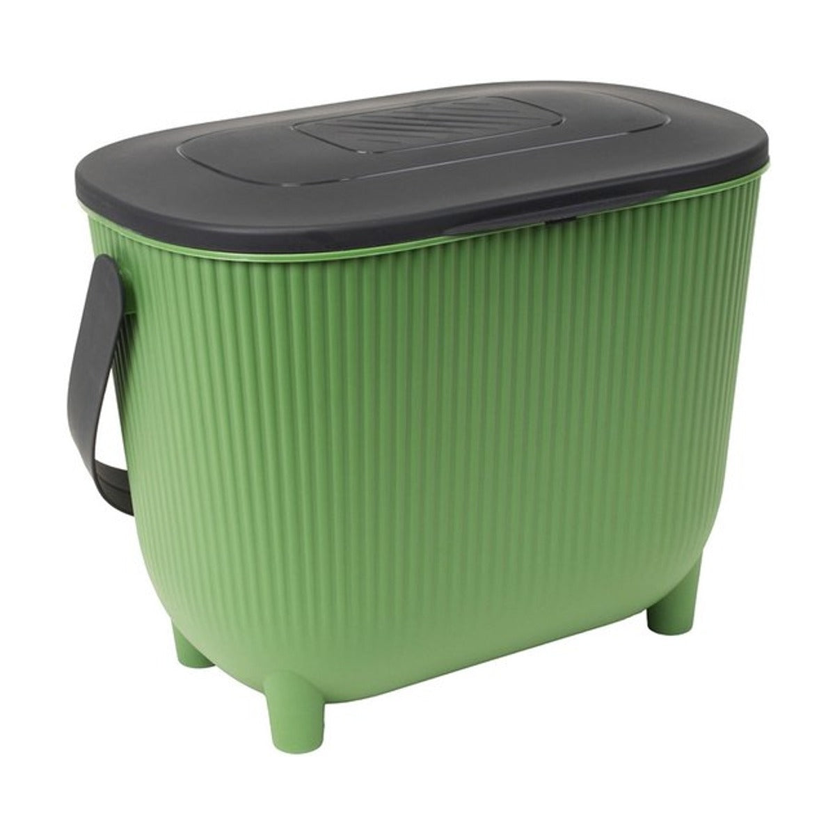 EDA compost design emmer met deksel en filter 10 liter Zwart/Antraciet