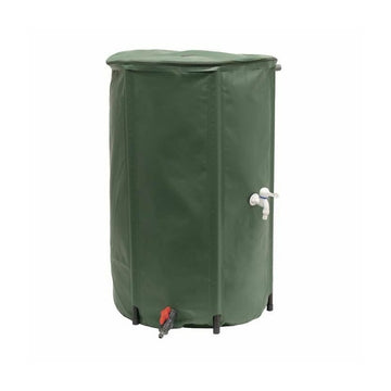 EDA - Flexibele en opvouwbare wateropvangbak 250 L - met filter + 2 kranen - Weerbestendig - Ø 60 x H.88 cm