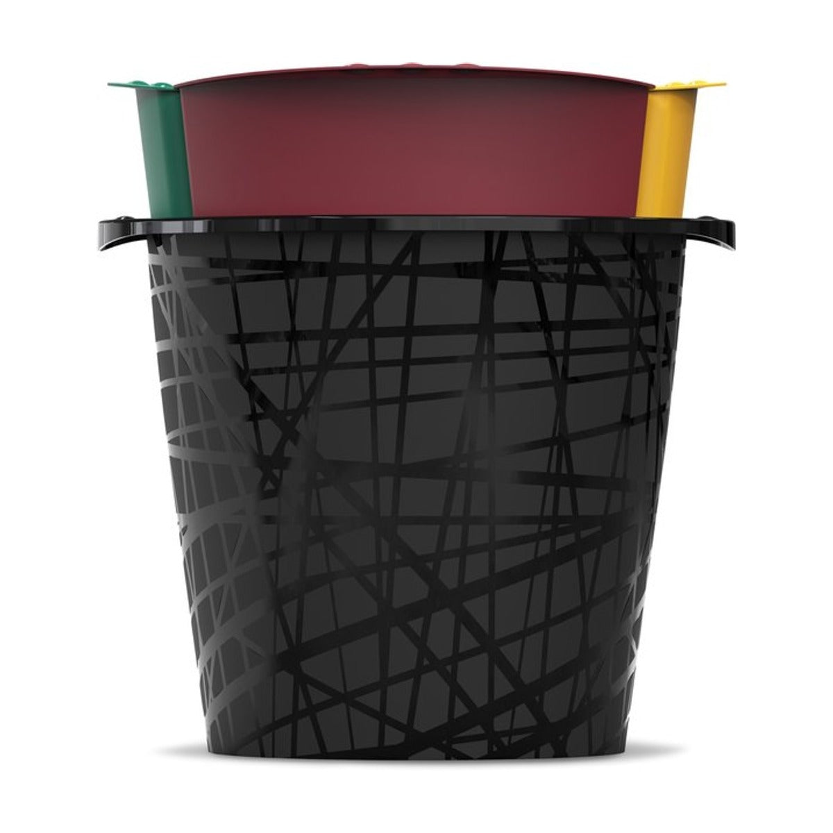 Bama Triciclo afvalemmer of prullenbak met 3 x 4,5 liter gekleurde compartimenten