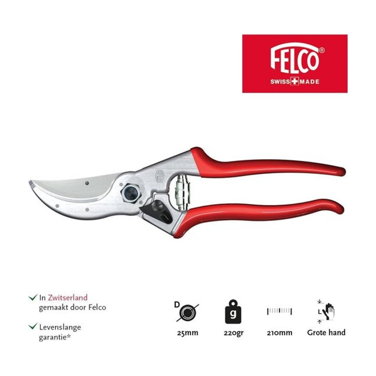 Felco 4 Snoeischaar - Max. knipdiameter 25 mm - Lengte 210 mm