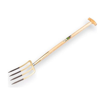 OFFNER spitvork 4 tands 27 cm, brons met steel 85 cm