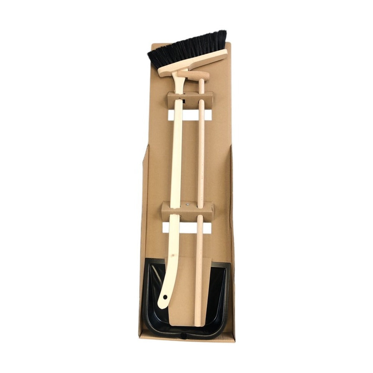 Dutchlander Bezem en Blik Set – 25 x 90,5 cm – Hout & Staal – Naturel – Mariasetje