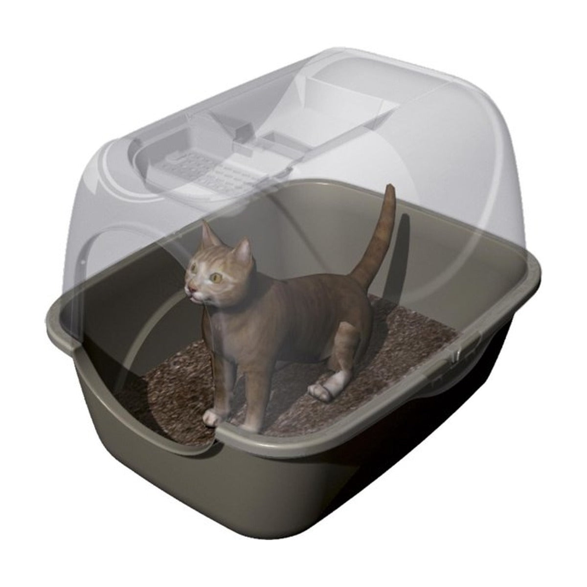 Bama - Pet Kattenbak – Gesloten Kattenbak met Deurtje – Taupe – 41,8 x 50,5 x 39,6 cm